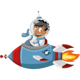 Stickers astronaute garçon avec fusée