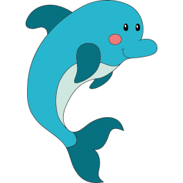 Stickers dauphin bleu