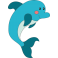 Stickers dauphin bleu