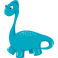 Stickers dinosaure bleu enfant