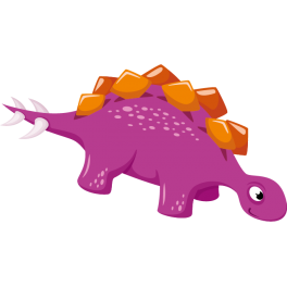 Stickers dinosaure violet mauve 