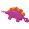 Stickers dinosaure violet mauve 