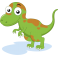 Stickers dinosaure vert et marron