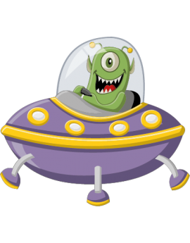 Stickers extra terrestre soucoupe volante 