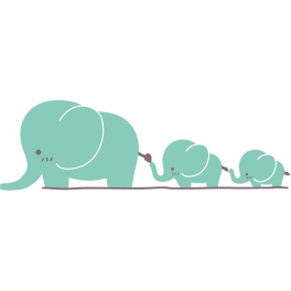 Stickers famille éléphant  bleu