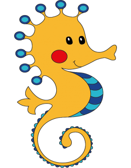 Stickers hippocampe ocre  jaune