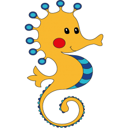 Stickers hippocampe ocre  jaune
