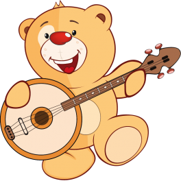  Stickers ourson avec guitare