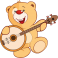  Stickers ourson avec guitare