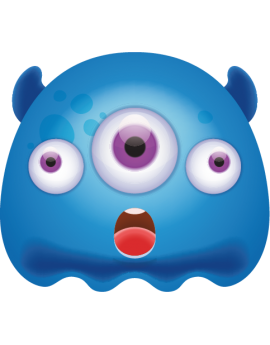  Stickers petit monstre bleue