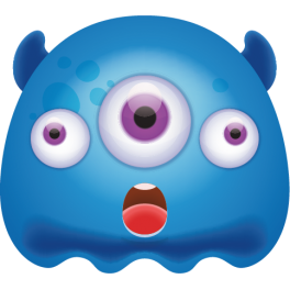  Stickers petit monstre bleue