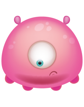  Stickers petit monstre rose