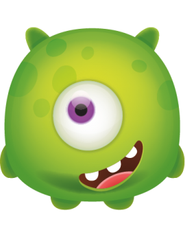  Stickers petit monstre vert