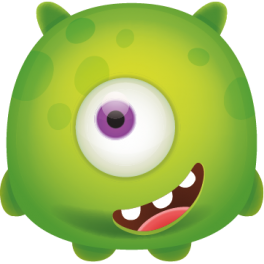  Stickers petit monstre vert