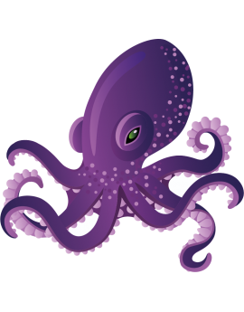  Stickers pieuvre violette 