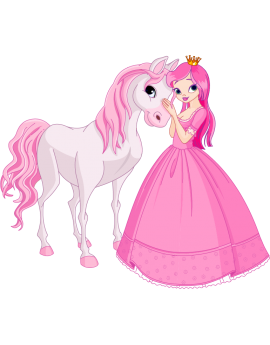  Stickers princesse avec licorne 