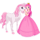  Stickers princesse avec licorne 