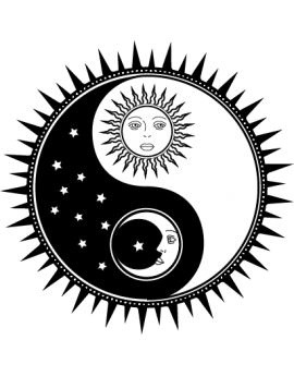 Stickers ying yang zen asie