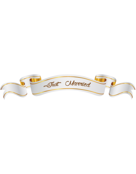 Stickers  banderolle mariage just married