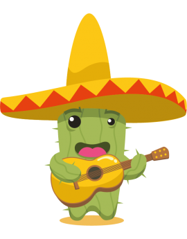 Stickers cactus mexicain guitare