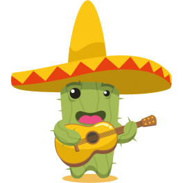 Stickers cactus mexicain guitare