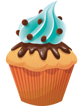 Stickers cupcake bleu