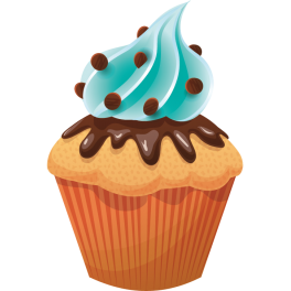 Stickers cupcake bleu