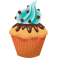 Stickers cupcake bleu