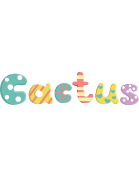 Stickers lettrage cactus enfant