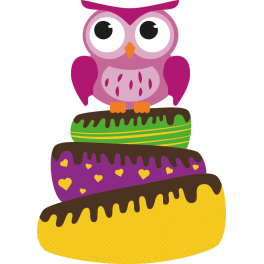 Stickers gâteau hibou enfant