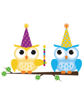 Stickers hibou anniversaire bougie enfant