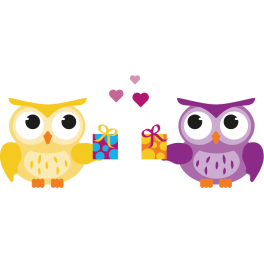 Stickers hibou anniversaire cadeau enfant