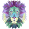 Stickers lion cubique 