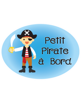 Stickers petit pirate à bord 