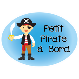 Stickers petit pirate à bord 