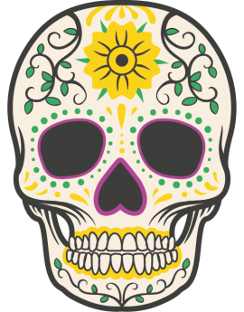 Stickers tête de mort mexicaine