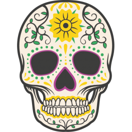 Stickers tête de mort mexicaine