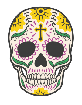 Stickers tête de mort mexicaine