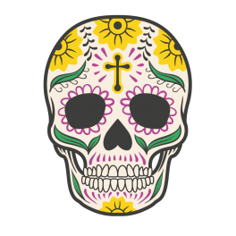 Stickers tête de mort mexicaine