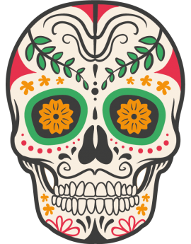 Stickers tête de mort mexicaine