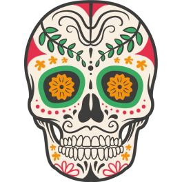 Stickers tête de mort mexicaine