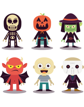 Stickers kit halloween enfants déguisements monstre 