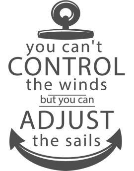 Stickers texte ancre you can't control the winds