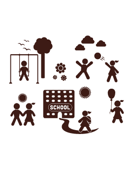 Stickers kit cours d'école enfants