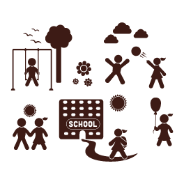 Stickers kit cours d'école enfants