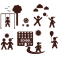 Stickers kit cours d'école enfants