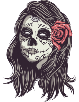 Stickers  Tête de mort Mexicain femme