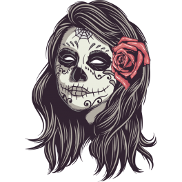 Stickers  Tête de mort Mexicain femme