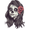 Stickers  Tête de mort Mexicain femme