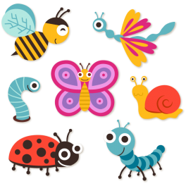 Sticker kit coccinelle papillon escargot abeille libellule chenille